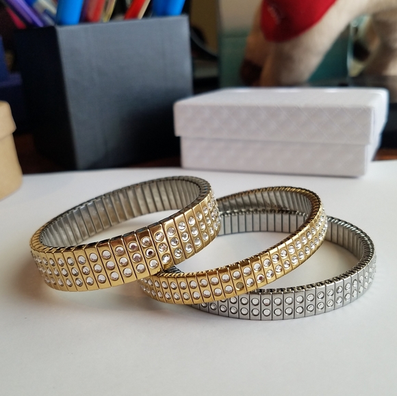 AUTHENTIC Swarovski Stretch Bracelets SET of 3 - Picture 14 of 16